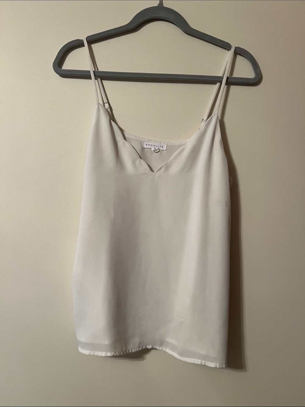 Aritzia Cream Silk-Blend Spaghetti Strap Camisole